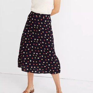 A-Line Midi Skirt in Confetti Floral Madewell Navy 0